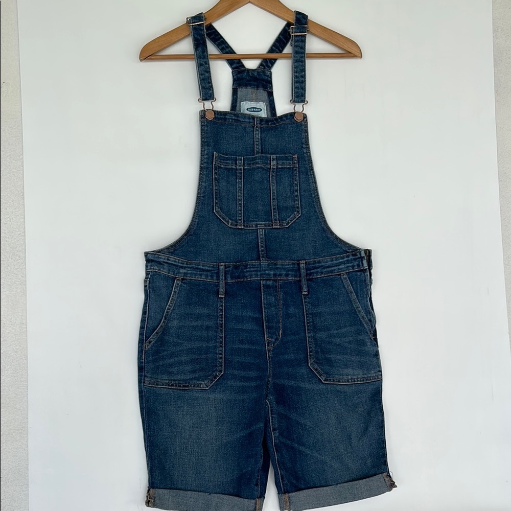Denim Short Overalls - Dark Blue Women’s Jumpsuit
